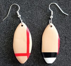 Boucles d'oreilles motif planche de surf