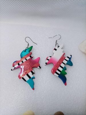 Boucles d'oreilles originales en forme d'oiseau