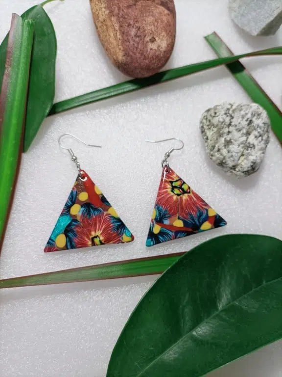 boucle d'oreille fantaisie triangle tendance chic