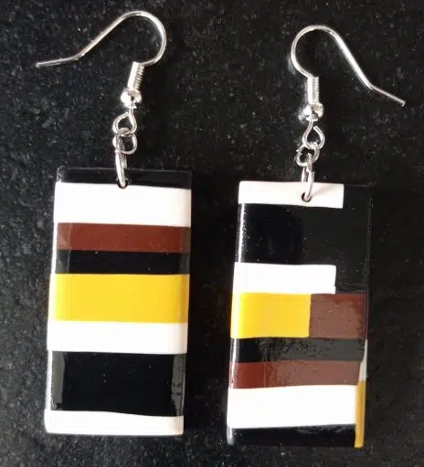 boucle d'oreille fantaisie rectangle