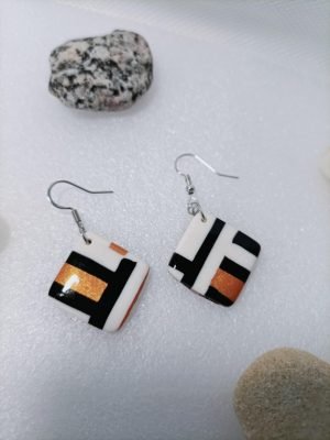 boucles d'oreilles carrée originale chic