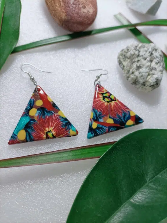 boucle d'oreille fantaisie triangle tendance chic