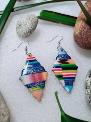 Boucles d'oreilles stylisées losange