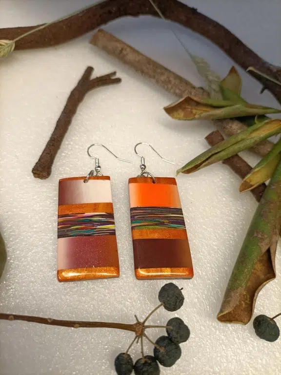 boucles d'oreilles stylée rectangle