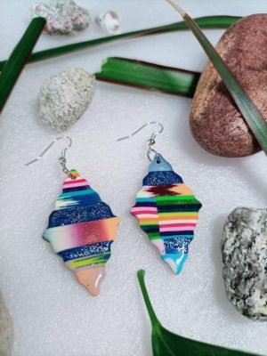 Boucles d'oreilles stylisées losange