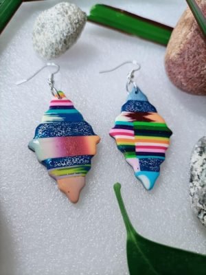 Boucles d'oreilles stylisées losange