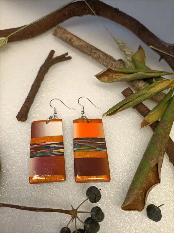 boucles d'oreilles stylée rectangle