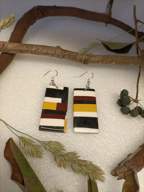 boucle d'oreille fantaisie rectangle chic et tendance