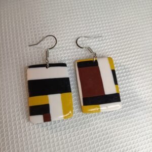 Boucles d’oreilles fantaisies artisanales paire de boucles d’oreilles fantaisie élégante rectangle