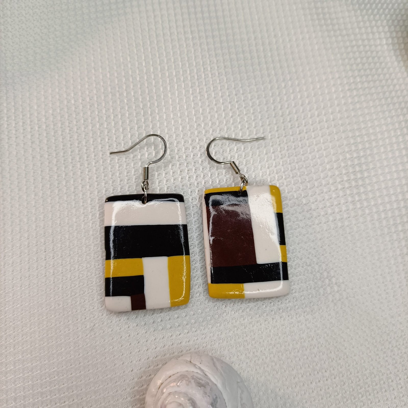 Boucles d'oreilles fantaisies artisanales paire de boucles d'oreilles fantaisie élégante rectangle