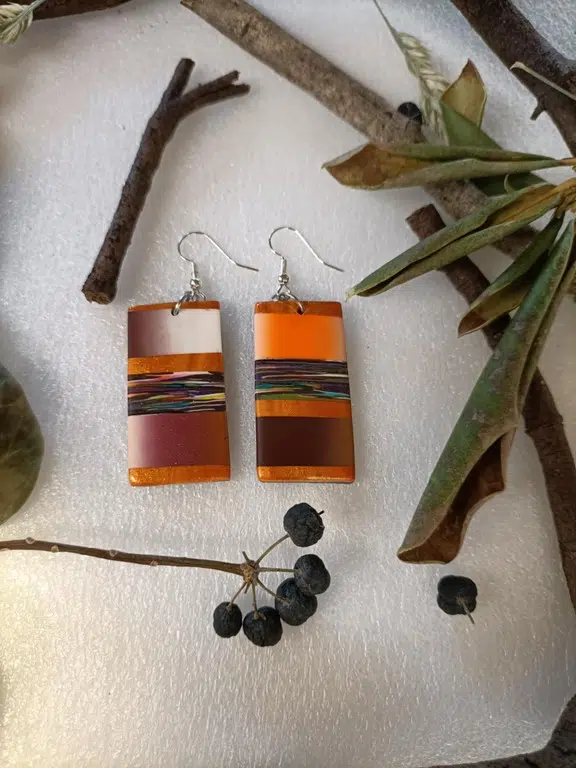 boucles d'oreilles stylée rectangle