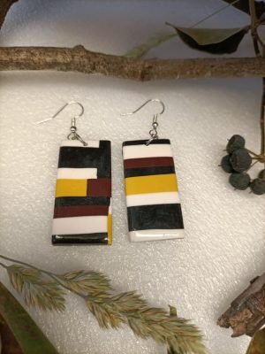 boucle d'oreille fantaisie rectangle chic et tendance