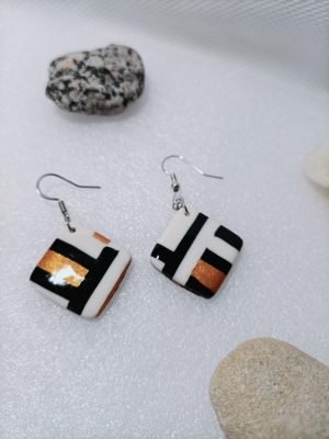 boucles d'oreilles carrée originale chic