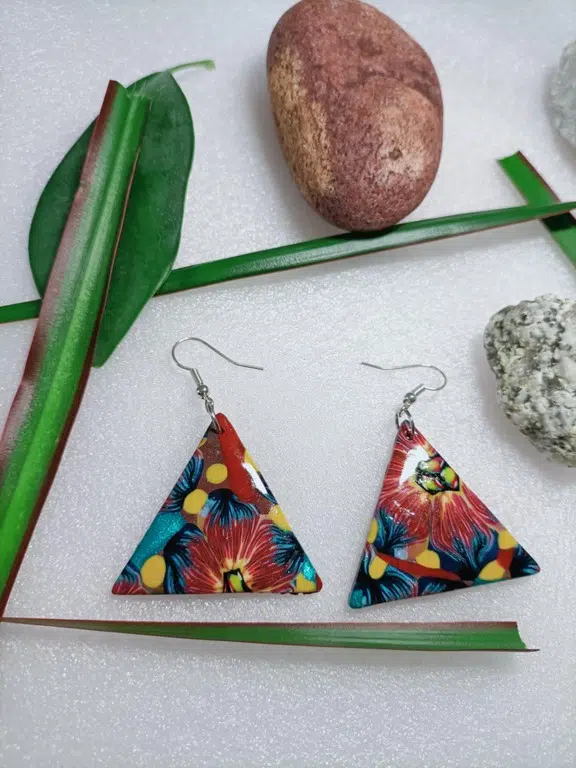 boucle d'oreille fantaisie triangle tendance chic