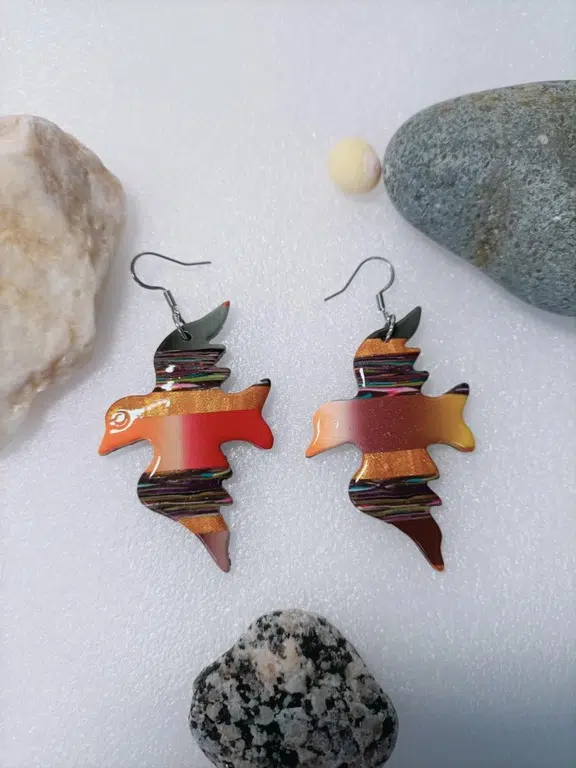 Boucles d'oreilles design en forme d'oiseau