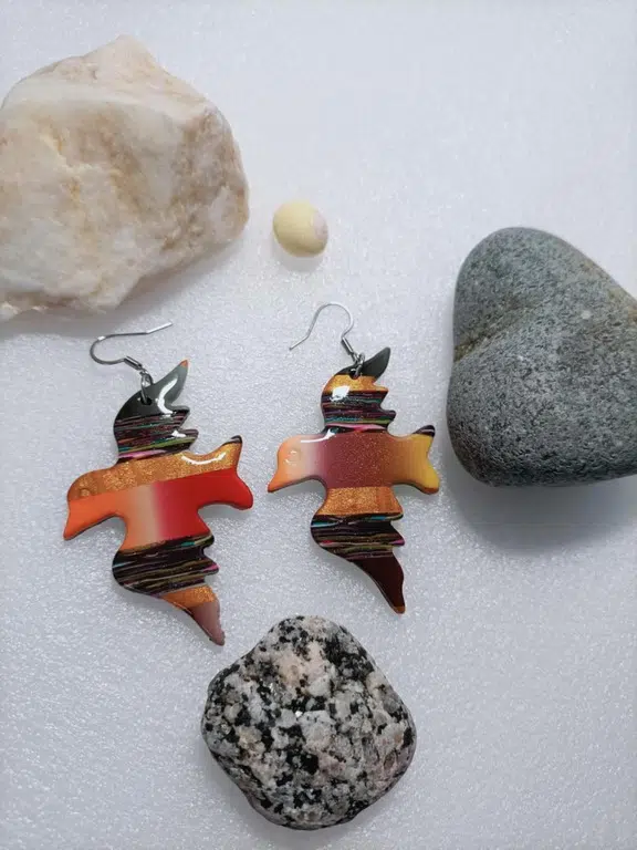 Boucles d'oreilles design en forme d'oiseau