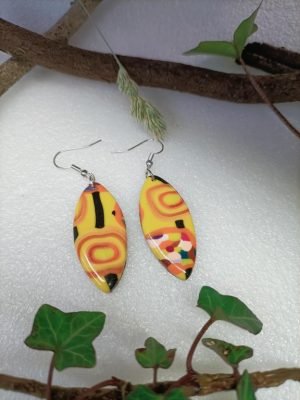 Boucles d'oreilles artistiques colorées