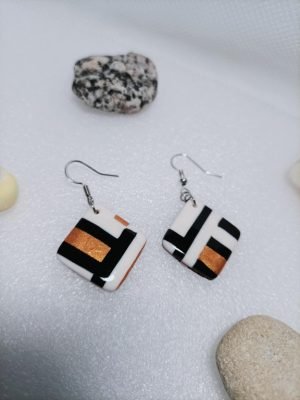 boucles d'oreilles carrée originale chic