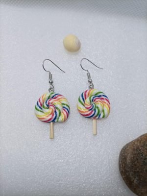boucles d'oreilles en forme de bonbon