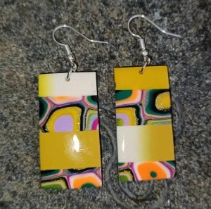 Bijoux originaux en forme de rectangle pour oreilles