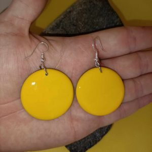 boucle d'oreille fantaisie ronde couleur orange unie