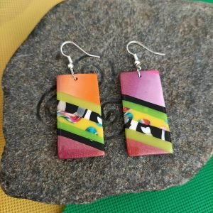 Boucles d'oreilles fantaisie rectangulaires pour femme
