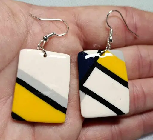 Bijoux originaux en forme de rectangle pour oreilles