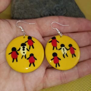 boucle d'oreille fantaisie ronde ethnique