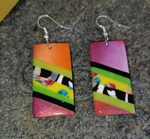 Boucles d'oreilles fantaisie rectangulaires pour femme