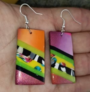 Boucles d'oreilles fantaisie rectangulaires pour femme