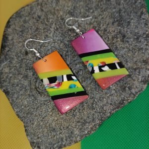 Boucles d'oreilles fantaisie rectangulaires pour femme