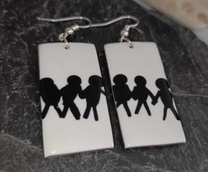 Boucles d'oreilles fantaisie rectangulaires pour femme