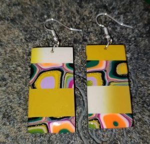 Bijoux originaux en forme de rectangle pour oreilles