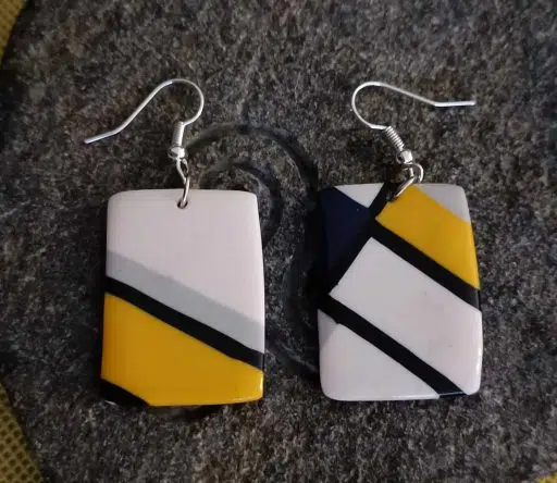 Bijoux originaux en forme de rectangle pour oreilles