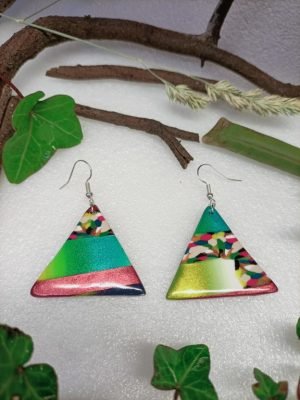Boucles d'oreilles fantaisie pailletée