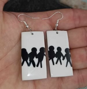 Boucles d'oreilles fantaisie rectangulaires pour femme