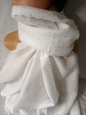 foulard fashion tendance blanc pailleté argenté
