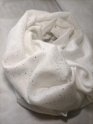 foulard fashion tendance blanc pailleté argenté