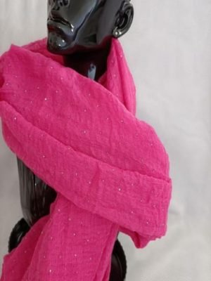 foulard tendance chic couleur rose pailleté