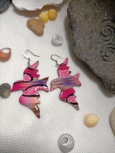 boucles d'oreilles fantaisie forme oiseau