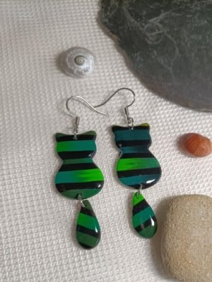 boucles d'oreilles chaton mignon