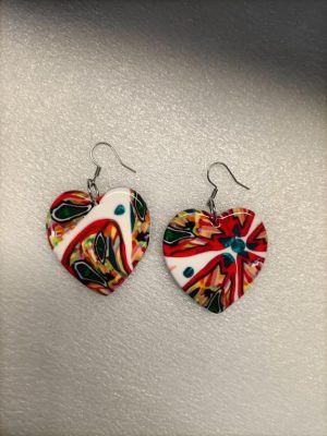 Saint Valentin boucles d'oreilles en forme de coeur multicolore
