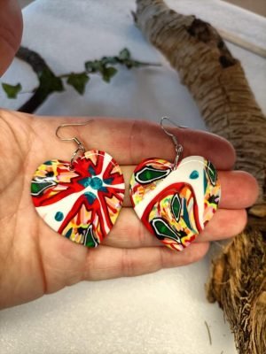 Saint Valentin boucles d'oreilles en forme de coeur multicolore