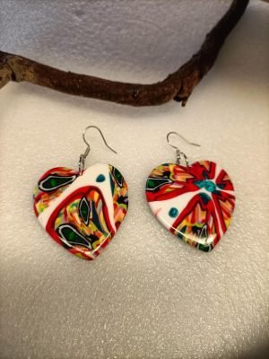Saint Valentin boucles d'oreilles en forme de coeur multicolore