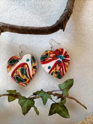 Saint Valentin boucles d'oreilles en forme de coeur multicolore