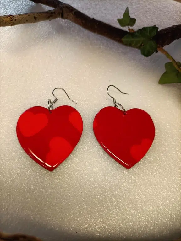 Saint Valentin boucles d'oreilles forme petit coeur amour