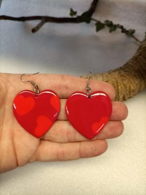 Saint Valentin boucles d'oreilles forme petit coeur amour