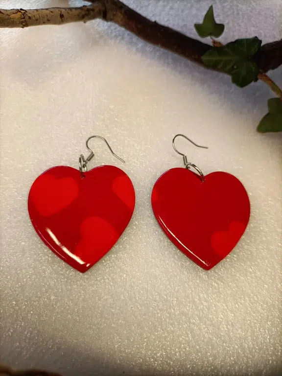 Saint Valentin boucles d'oreilles forme petit coeur amour