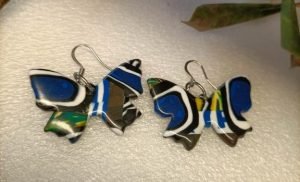 Boucles d'oreilles papillon multicolore tendance chic
