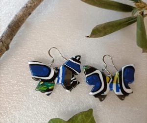 Boucles d'oreilles papillon multicolore tendance chic
